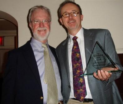 Dan receiving the Charles Gormley Award from Jeff