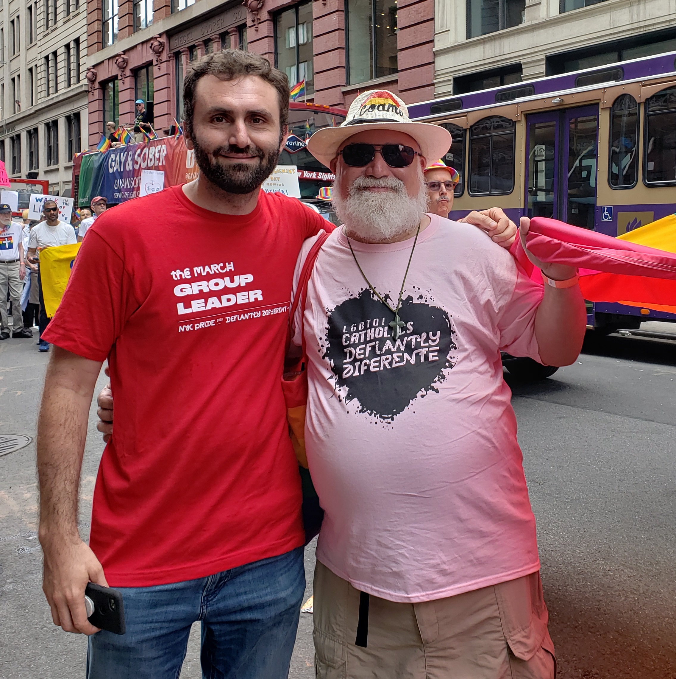 Chris and David at the Pride March 2018